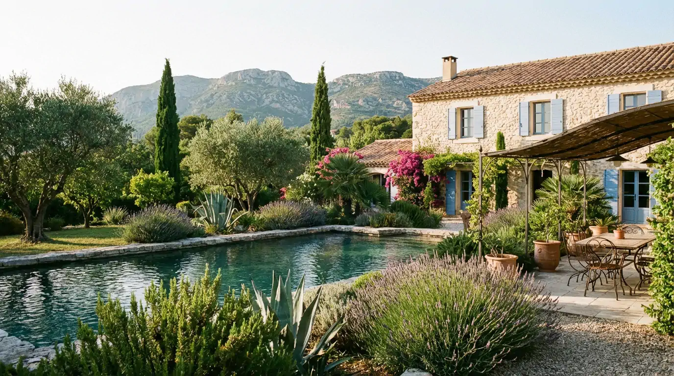 Jardin provençal maison Aubagne Garlaban — Garden Solution paysagiste
